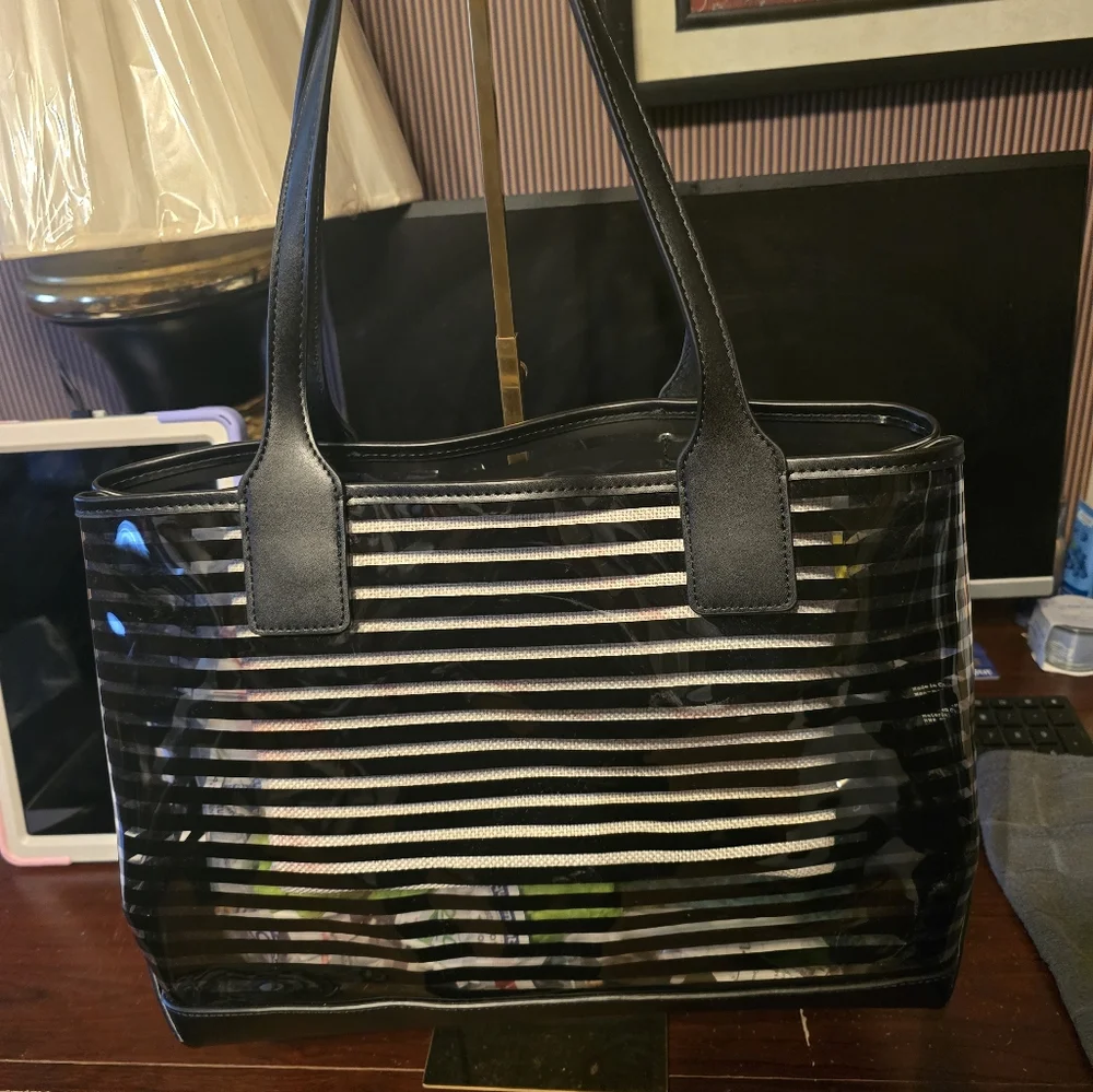 CLEAR BLack Striped Tote Bag - Picture 6 of 10